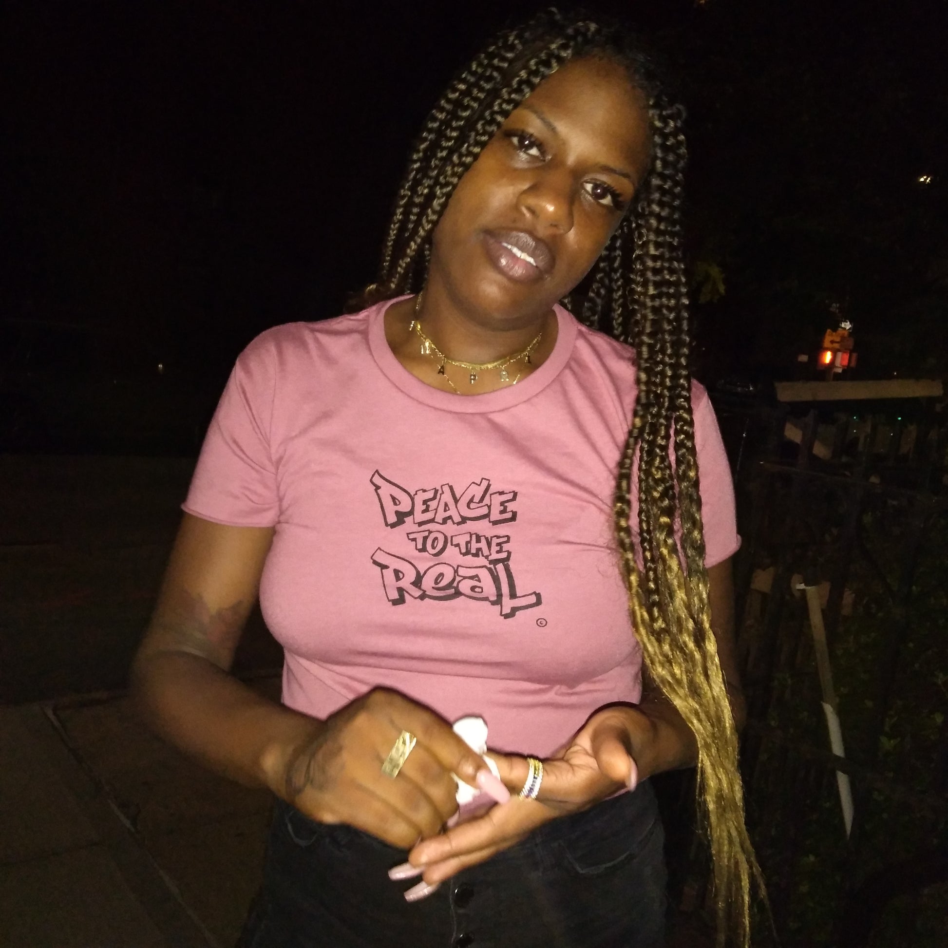 WMNS - PEACE TO THE REAL. © Crop Tee - FALSEHOOD.