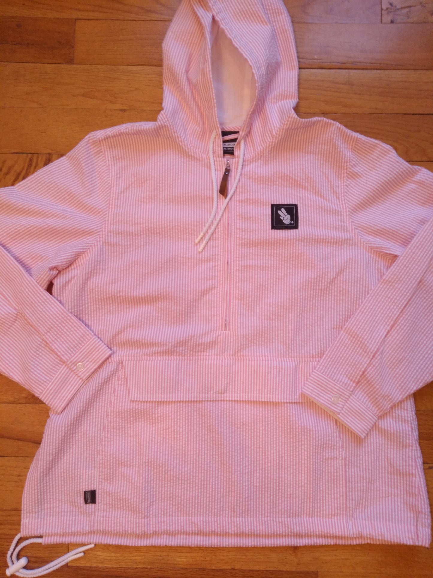 WMNS - FINGERS TOGETHER. Quarter-Zip Seersucker Pullover Jacket - FALSEHOOD.