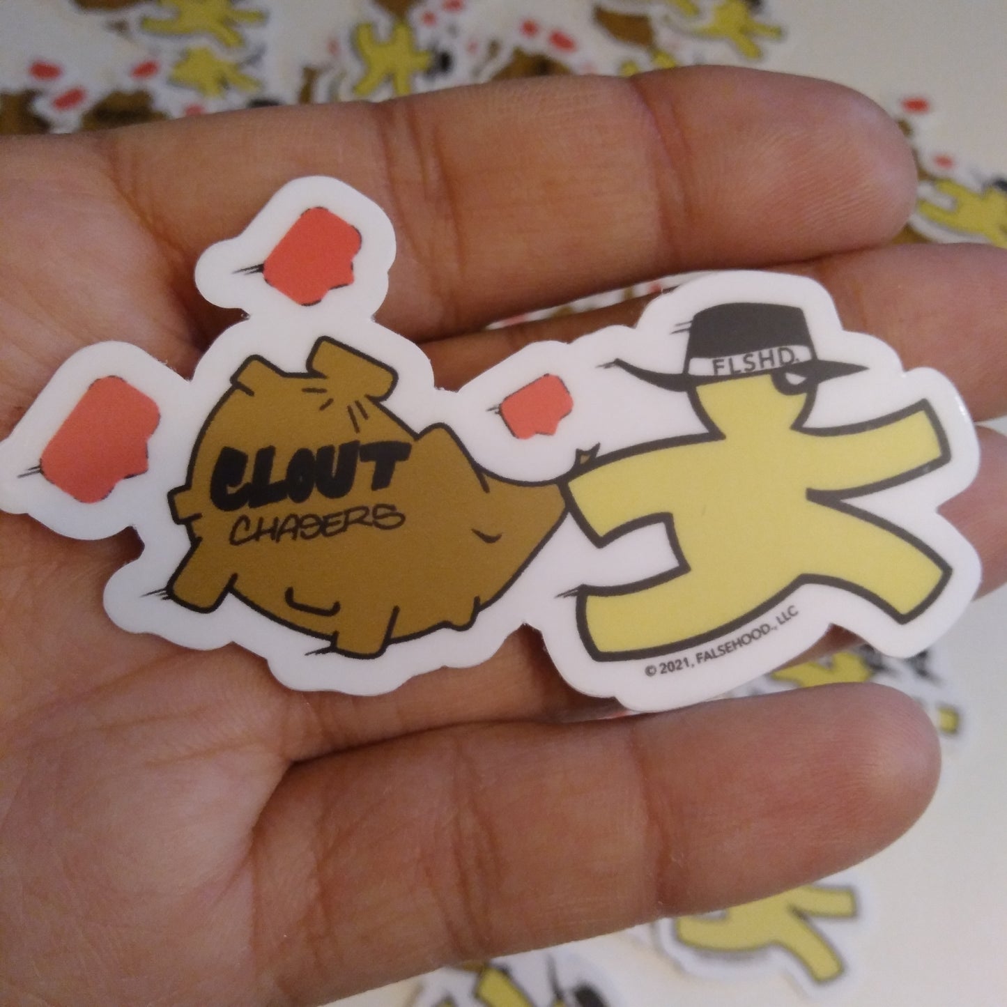 CLOUT Chasers Sticker - FALSEHOOD.
