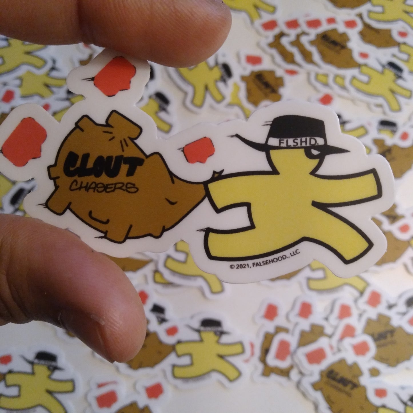 CLOUT Chasers Sticker - FALSEHOOD.