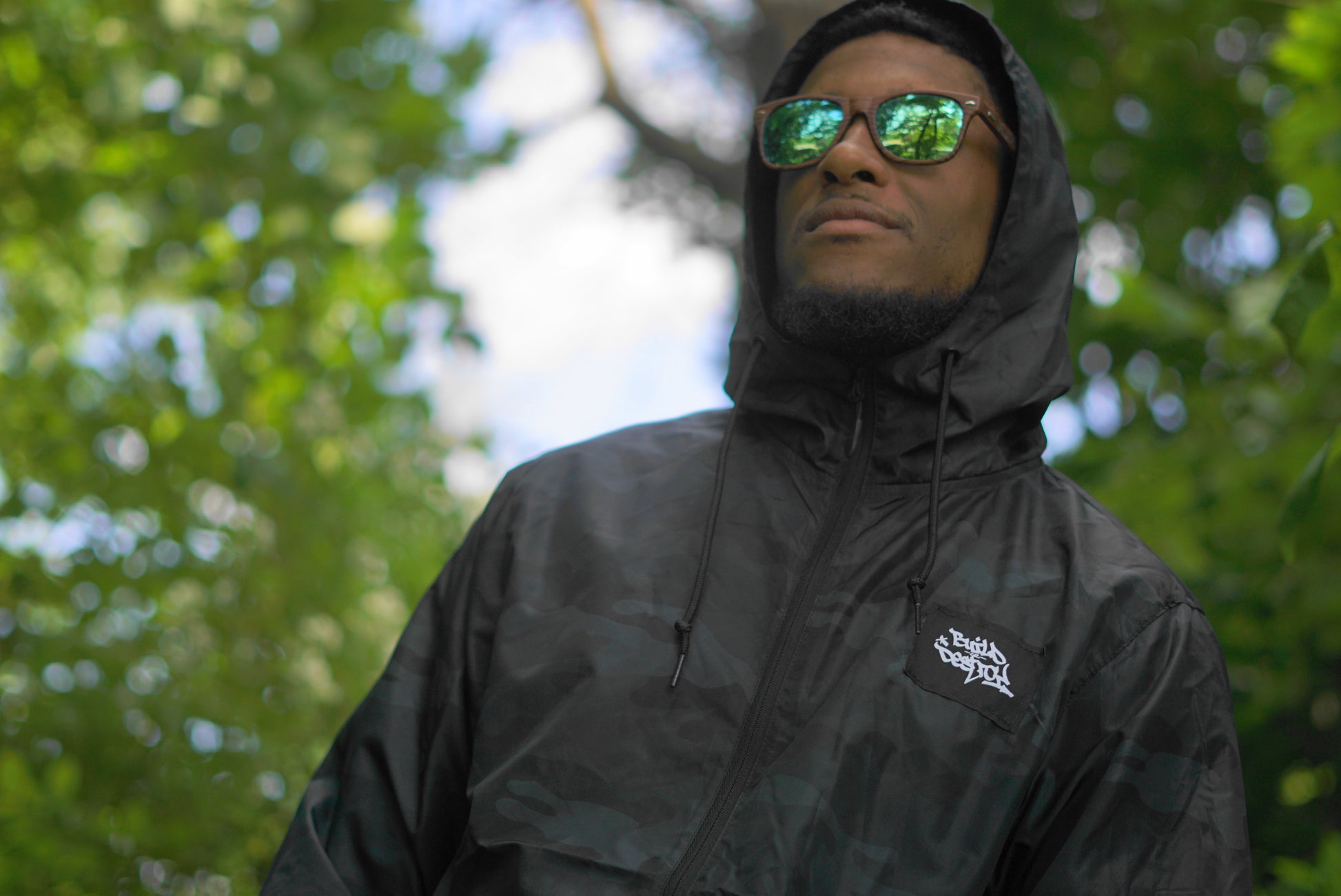 BUILD or DESTROY. Full-Zip Windbreaker Jacket - FALSEHOOD.