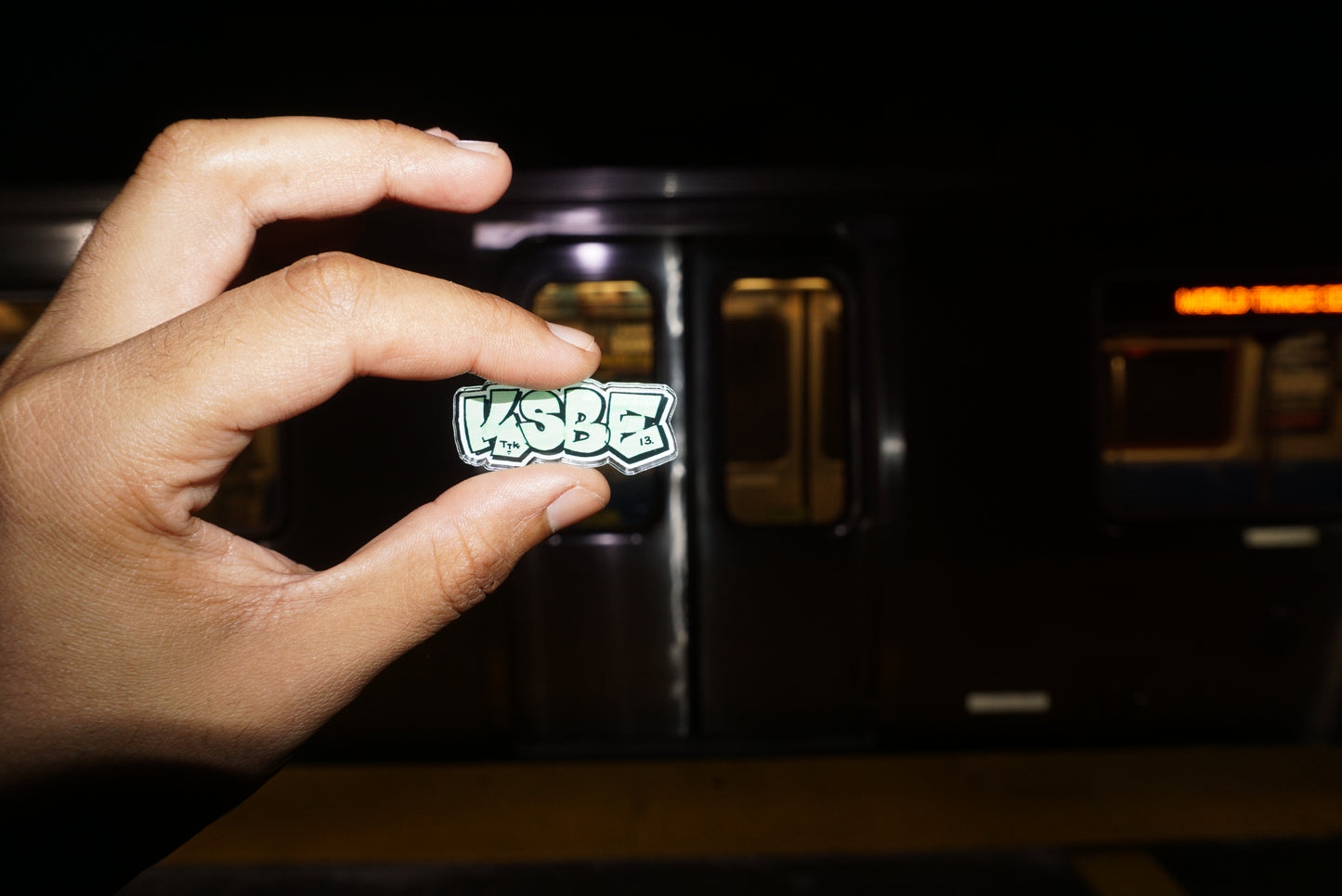 KSBE 13 & FALSEHOOD. THROWIE Acrylic Pins - FALSEHOOD.