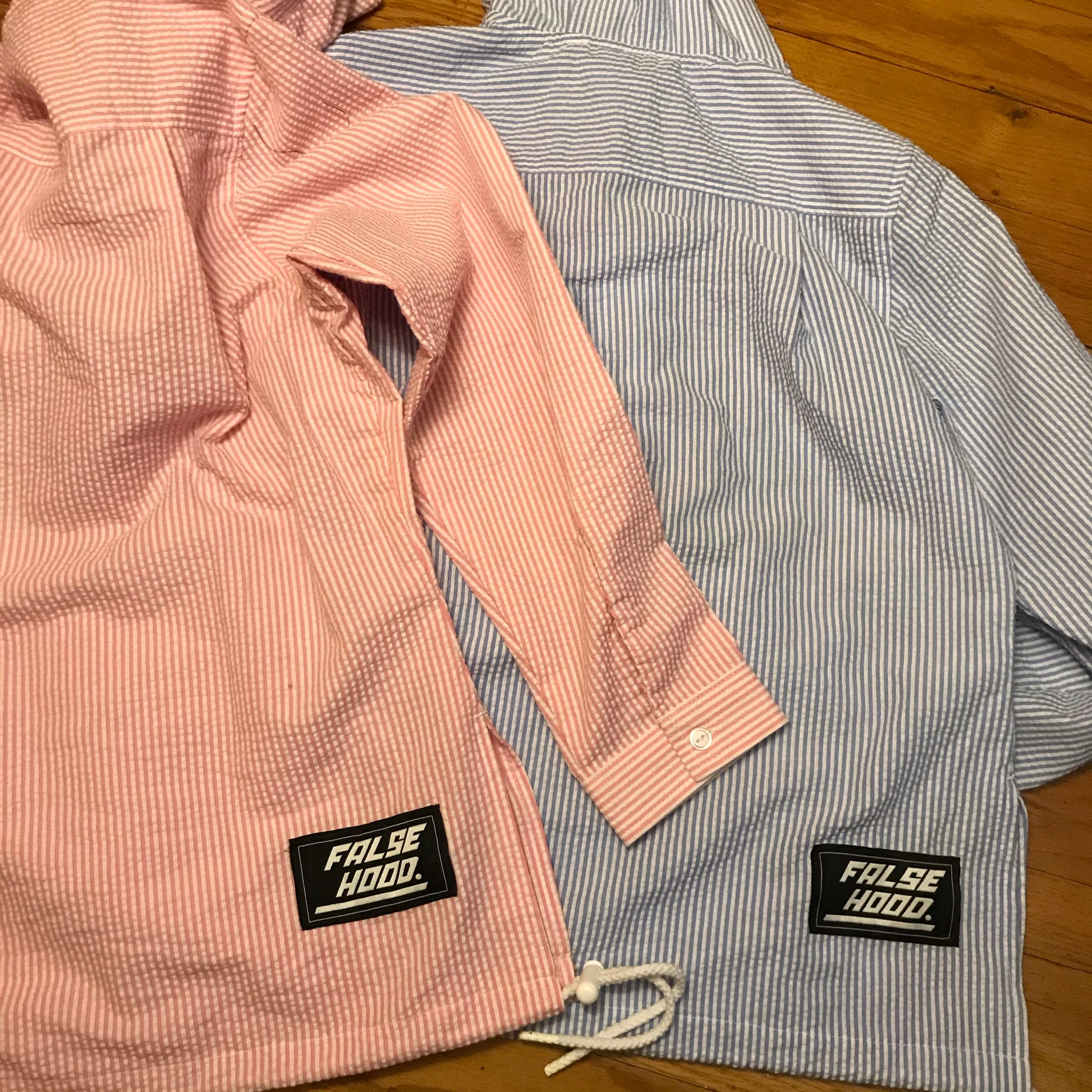 WMNS - FINGERS TOGETHER. Quarter-Zip Seersucker Pullover Jacket - FALSEHOOD.