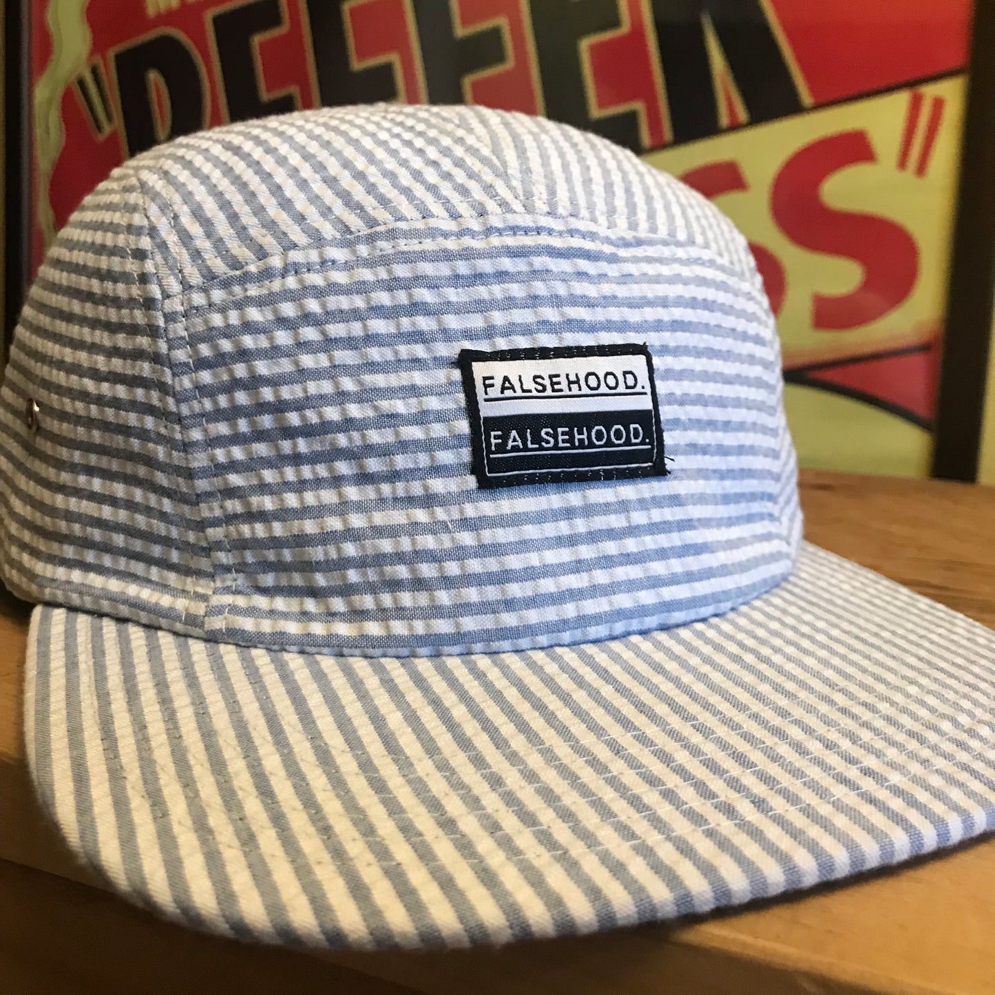 The Box Logo Seersucker Camper Hat - FALSEHOOD.