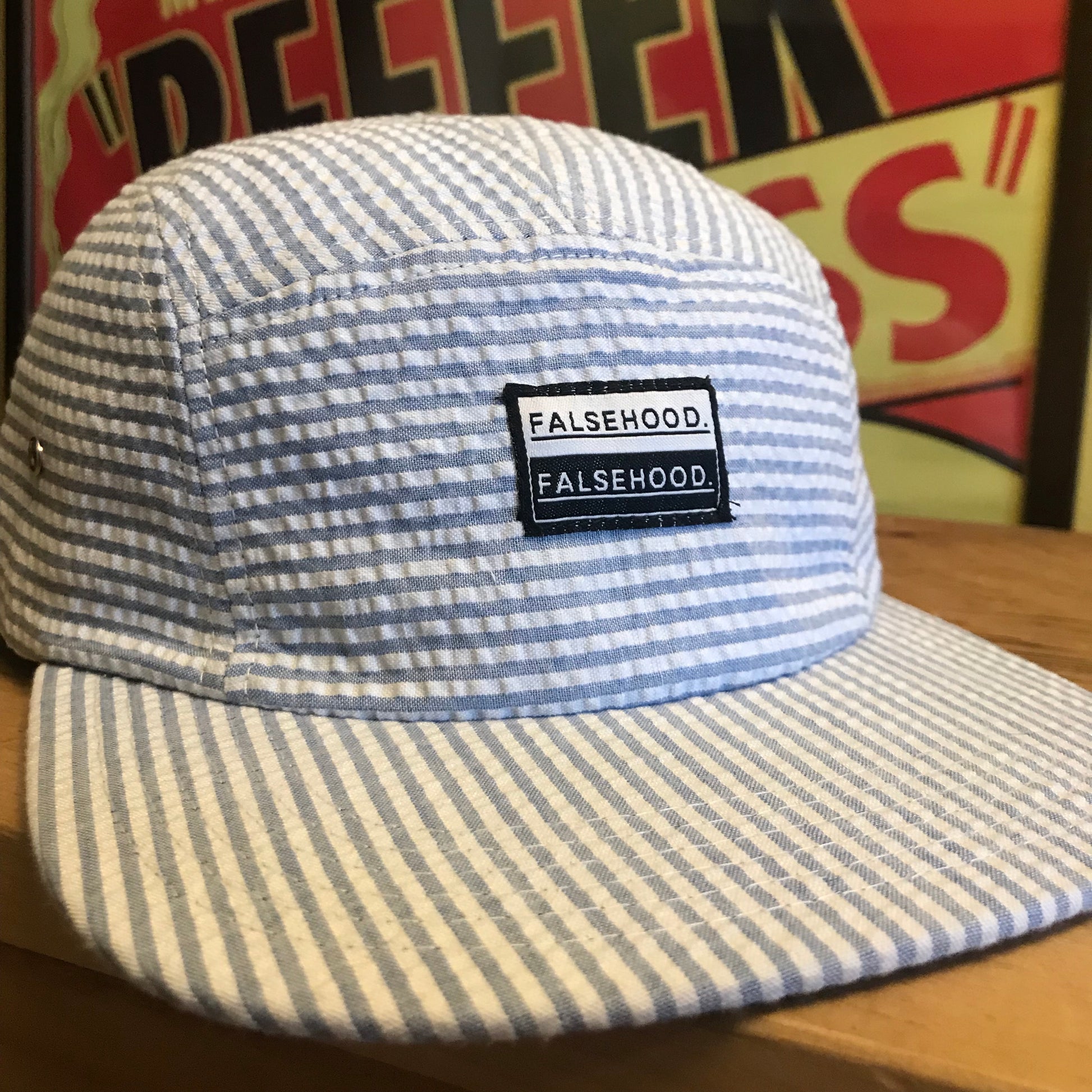 The Box Logo Seersucker Camper Hat - FALSEHOOD.