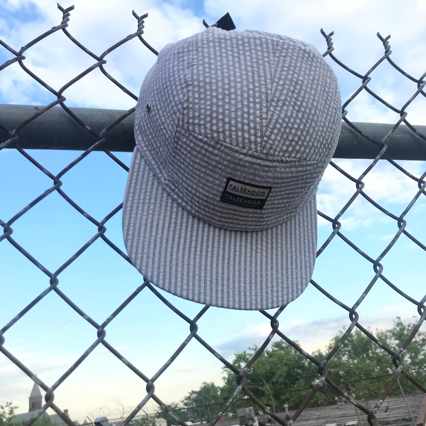 The Box Logo Seersucker Camper Hat - FALSEHOOD.