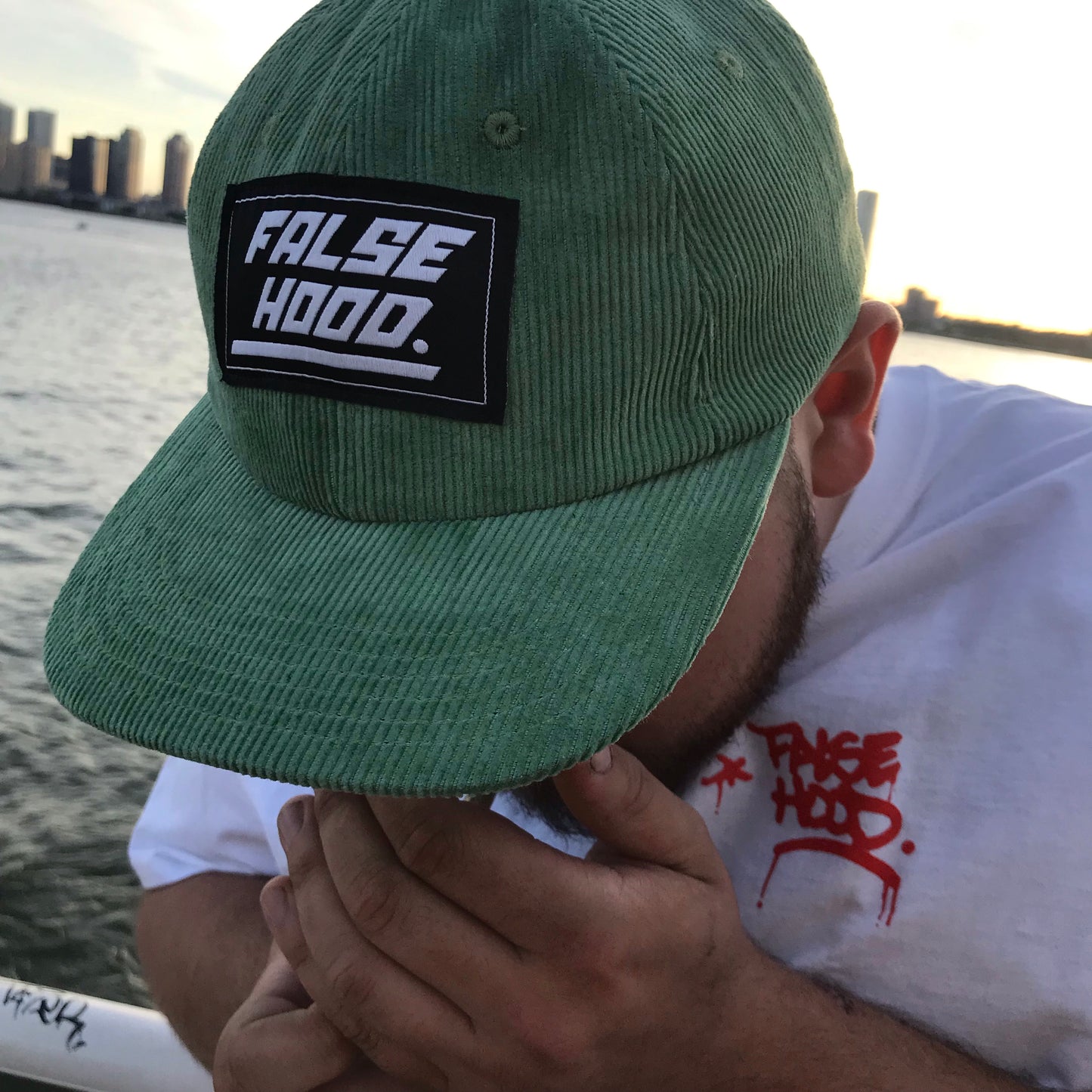 The Racer Logo Corduroy Hat - FALSEHOOD.