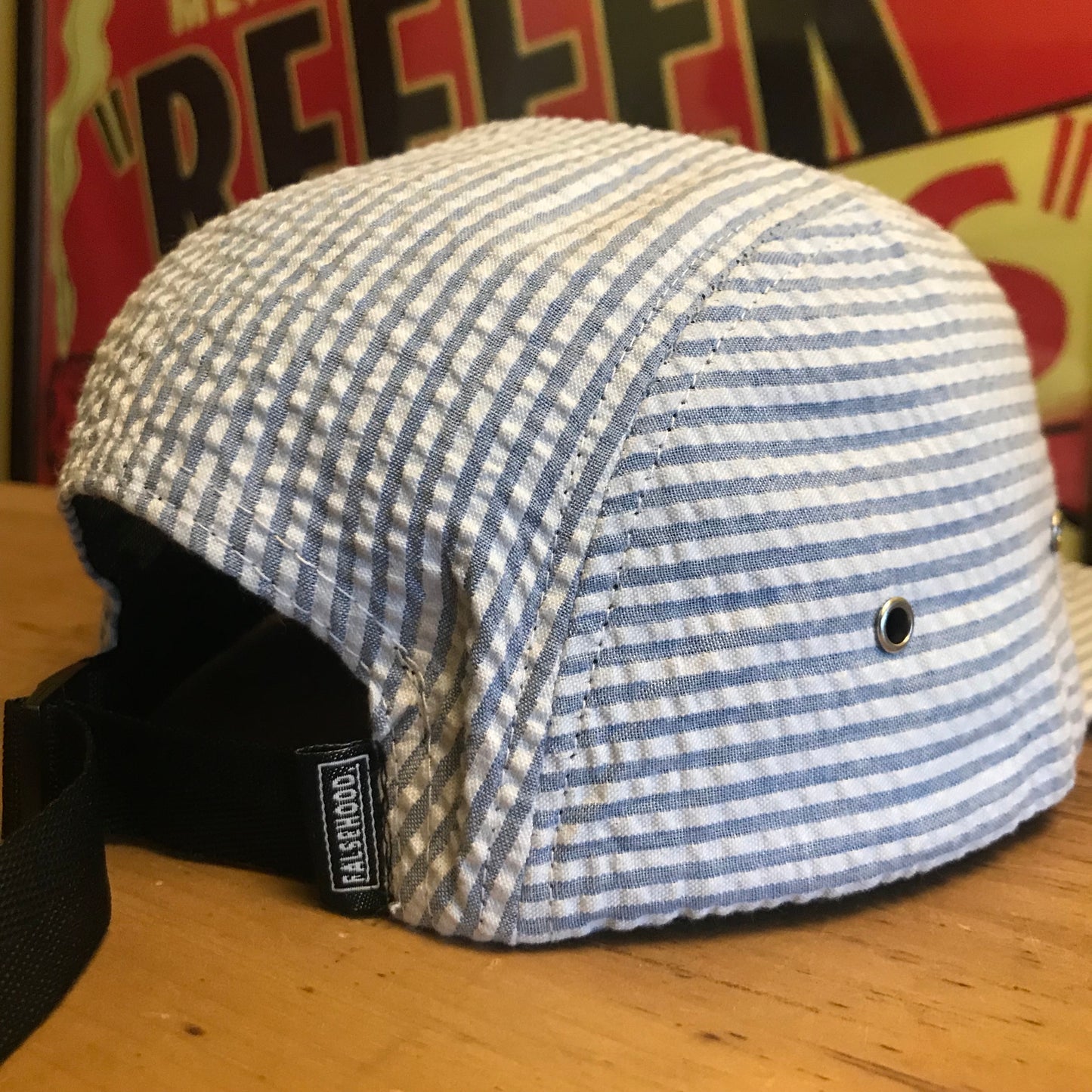 The Box Logo Seersucker Camper Hat - FALSEHOOD.