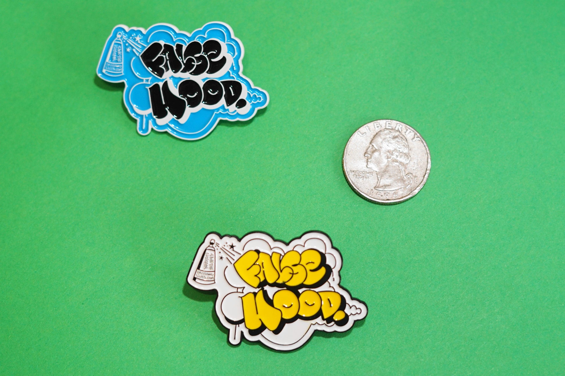 The THROWIE. Enamel Pin - FALSEHOOD.