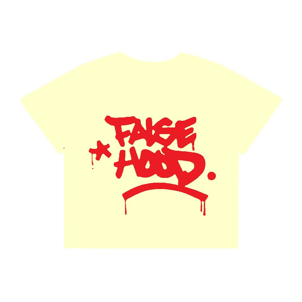 WMNS - Big TAG. Heavy Crop-Top Tee - FALSEHOOD.