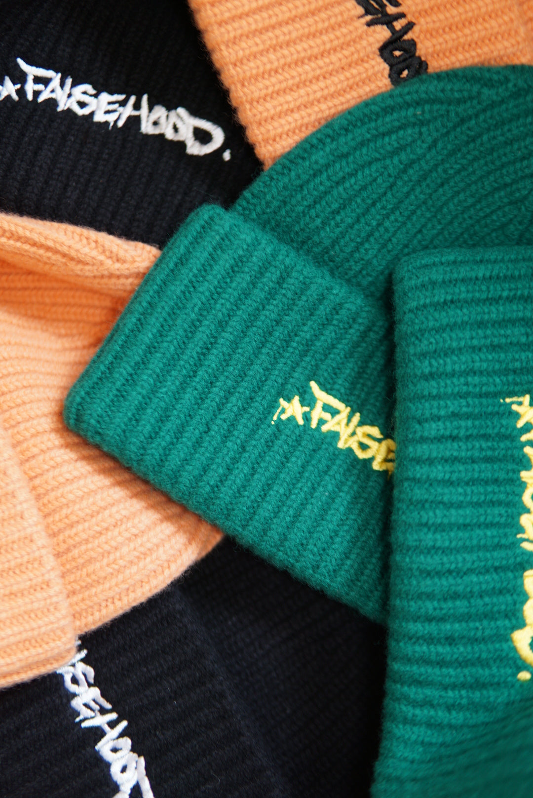The Big TAG. Runner Merino Wool Beanie (High Cuff) - FALSEHOOD.