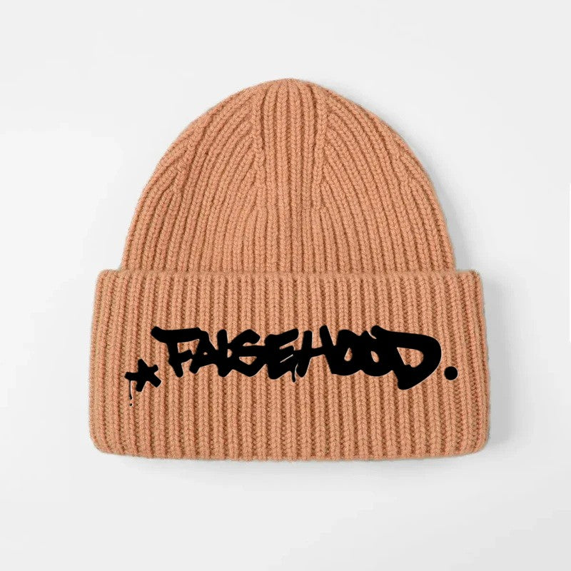 The Big TAG. Runner Merino Wool Beanie (High Cuff) - FALSEHOOD.
