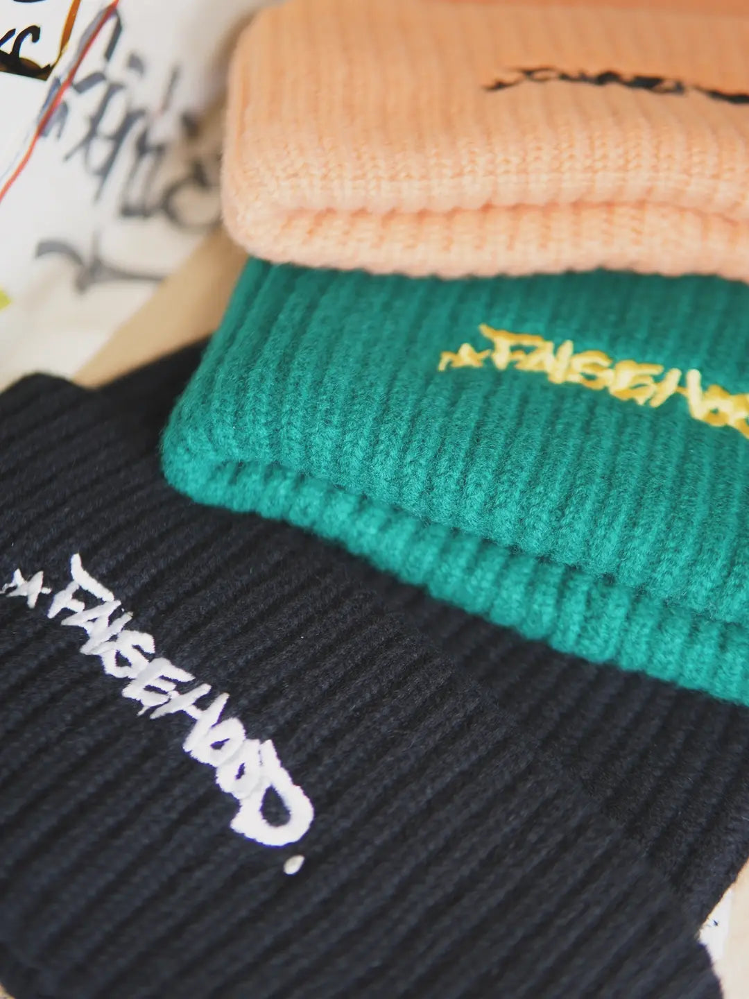 The Big TAG. Runner Merino Wool Beanie (High Cuff) - FALSEHOOD.